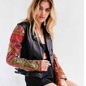 Embellished sleeve urban outfitters leather jacket